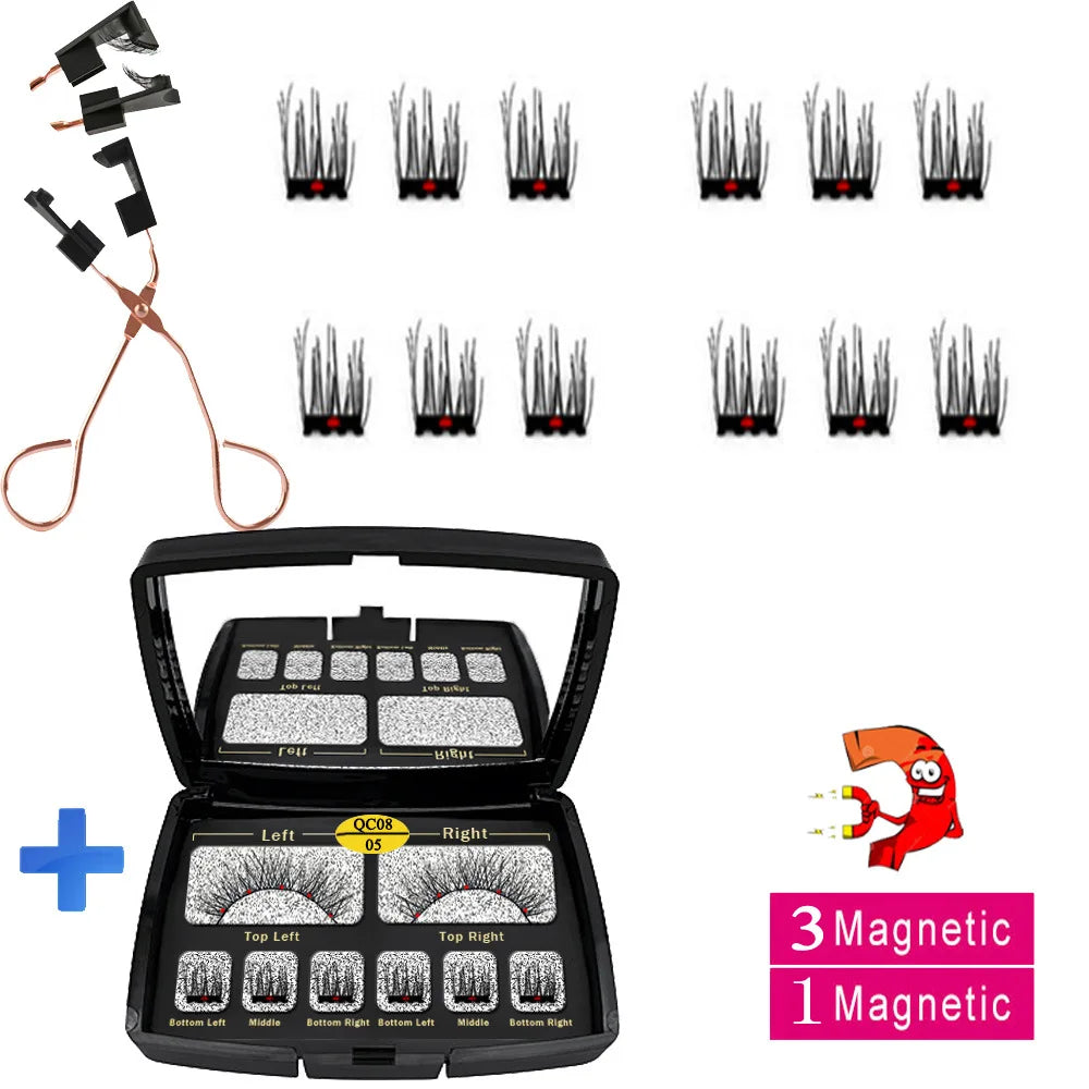 Segmented Magnetic False Eyelash Set, Eyelash Magnet, Magnetic Eyelash Clip, Little Devil, Black Stem Eyelashes, Eyelash.