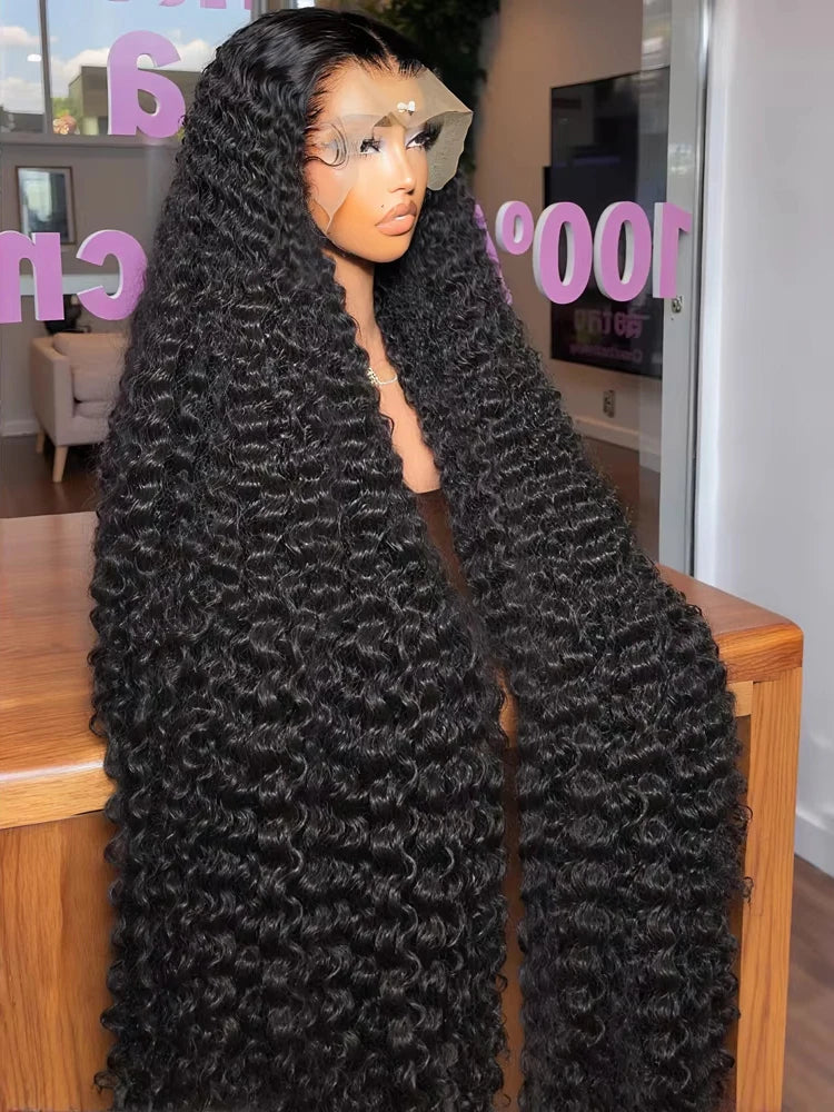 100% Human Hair Curly Wigs On Sale 13x6 360 HD Lace Frontal Wigs 40inches Loose Deep Wave Frontal Wigs Glueless Wig Wear to Go