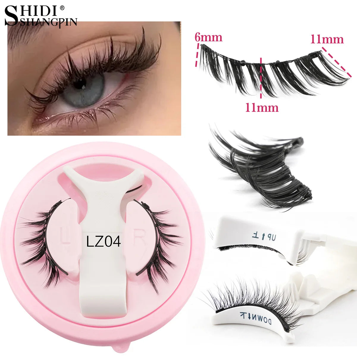 New Reusable Magnetic Eyelashes Handmade Natural False Eyelashes and Magnetic Tweezers Set Fluffy Faux Mink Lashes Makeup Tool