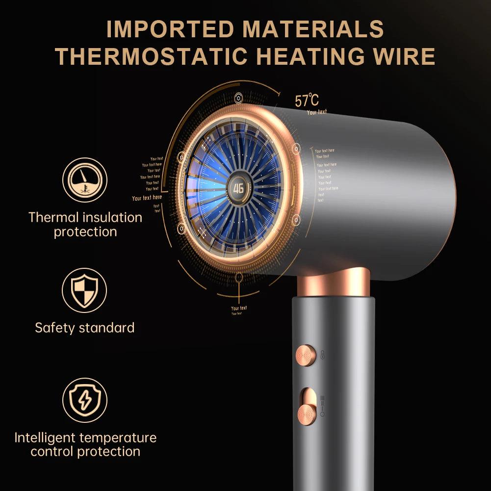 3th Gear Professional Hair Dryer Negative Lonic Blow Dryer Hot Cold Wind Air Brush Hairdryer Strong Power Dryer Salon Tool 2400W