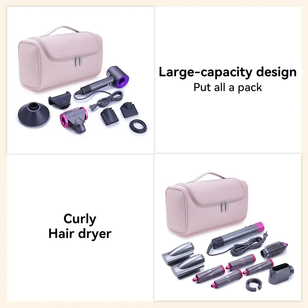 Professional Hair Dryer Storage Bag, Large Capacity Waterproof Travel Organizer Pouch for Blower Straightener Curling Iron Tools