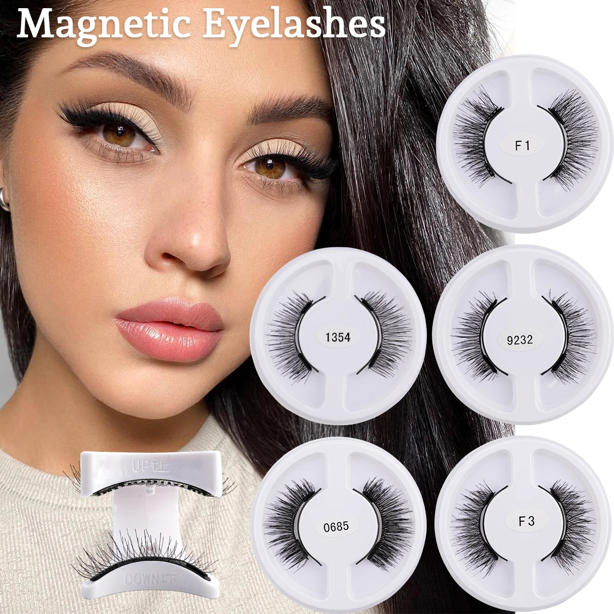 5 Styles Reusable Magnetic Eyelashes Tweezers Kit Lash Extensiones Natural Curler Sensitive Eye Friendly False Eyelashes in bulk