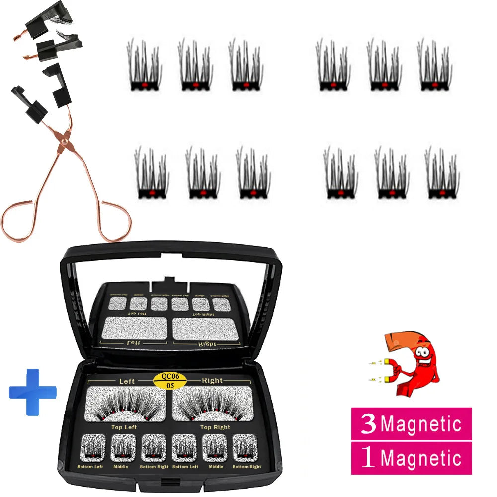 Segmented Magnetic False Eyelash Set, Eyelash Magnet, Magnetic Eyelash Clip, Little Devil, Black Stem Eyelashes, Eyelash.
