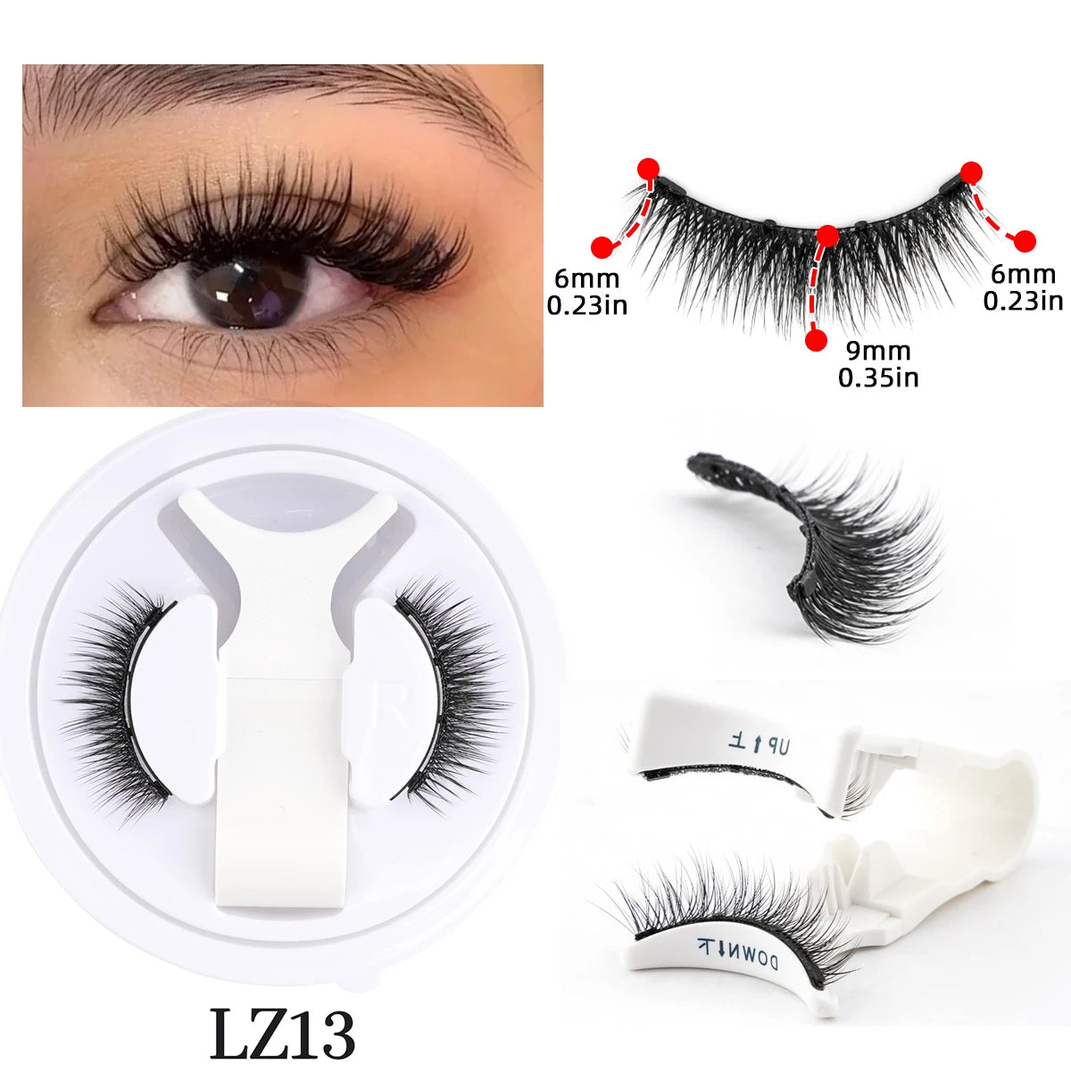 New Reusable Magnetic Eyelashes Handmade Natural False Eyelashes and Magnetic Tweezers Set Fluffy Faux Mink Lashes Makeup Tool
