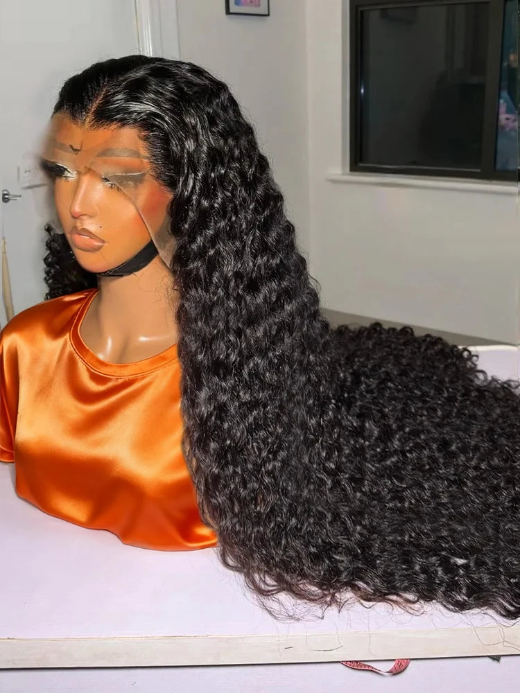 250% Curly WIgs 13x6 360 HD Full Lace Wigs Deep Water Wave Frontal Wigs 100% Raw Human Hair Wear and Go Glueless Wig on Sale
