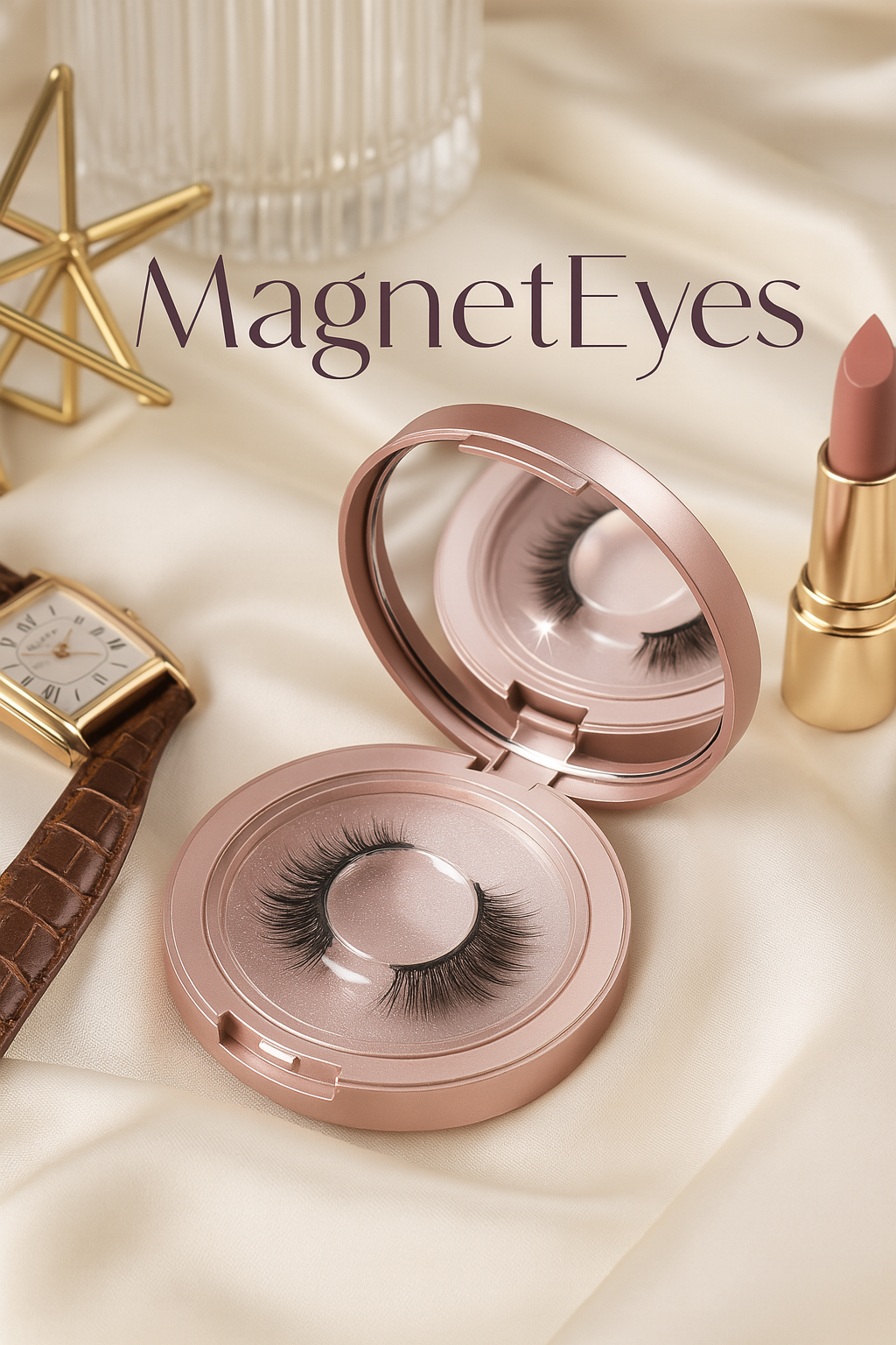 Magnetic Eyelashes 2 Pairs Magnetic False Eyelashes Kit with Tweezers Reusable Soft Faux Cils Fluffy Fake Mink Lashes Makeup Set