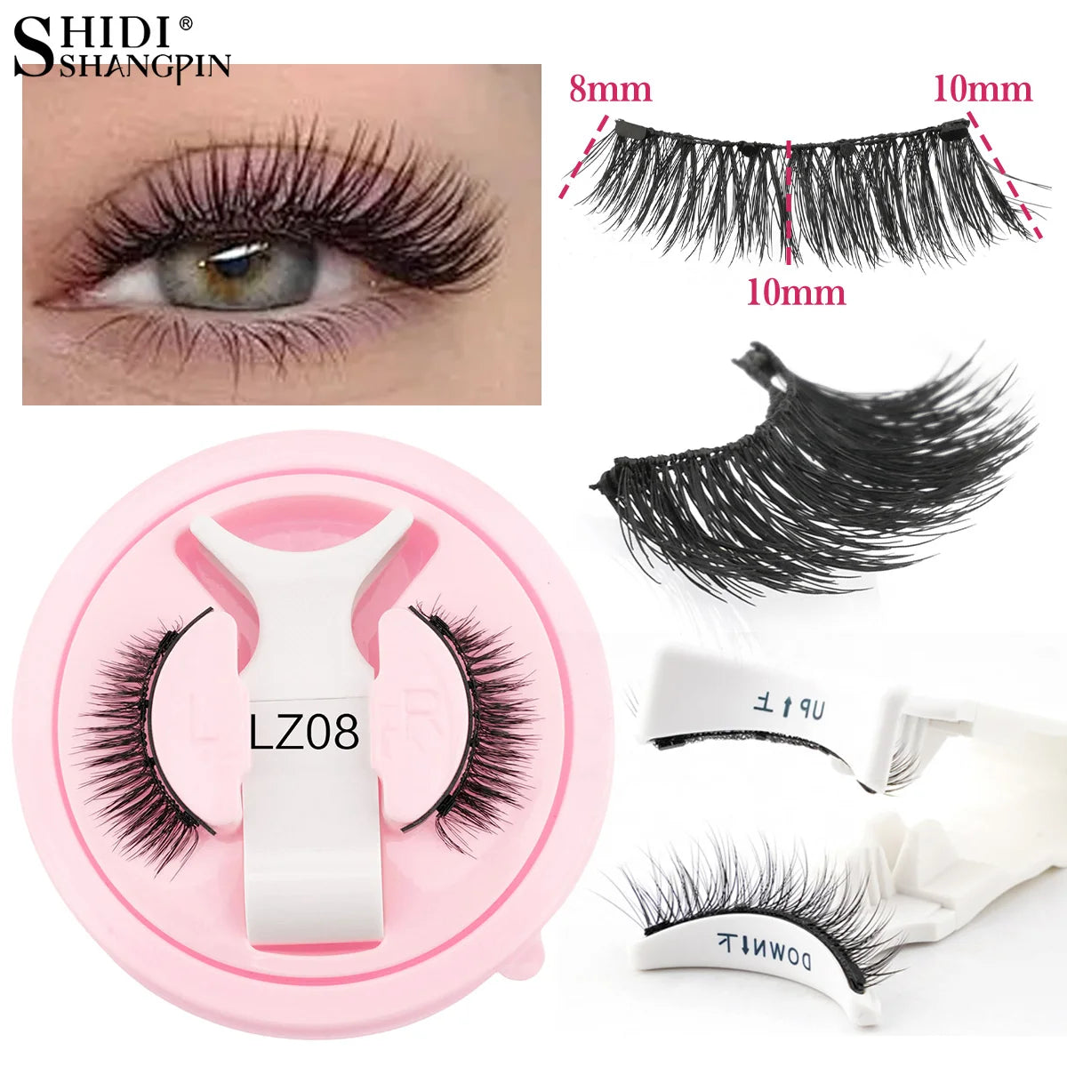New Reusable Magnetic Eyelashes Handmade Natural False Eyelashes and Magnetic Tweezers Set Fluffy Faux Mink Lashes Makeup Tool
