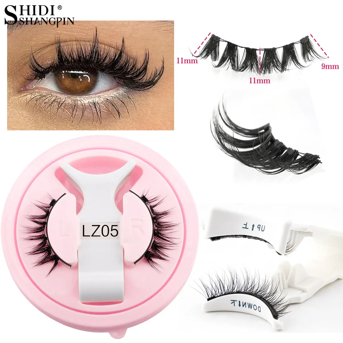New Reusable Magnetic Eyelashes Handmade Natural False Eyelashes and Magnetic Tweezers Set Fluffy Faux Mink Lashes Makeup Tool