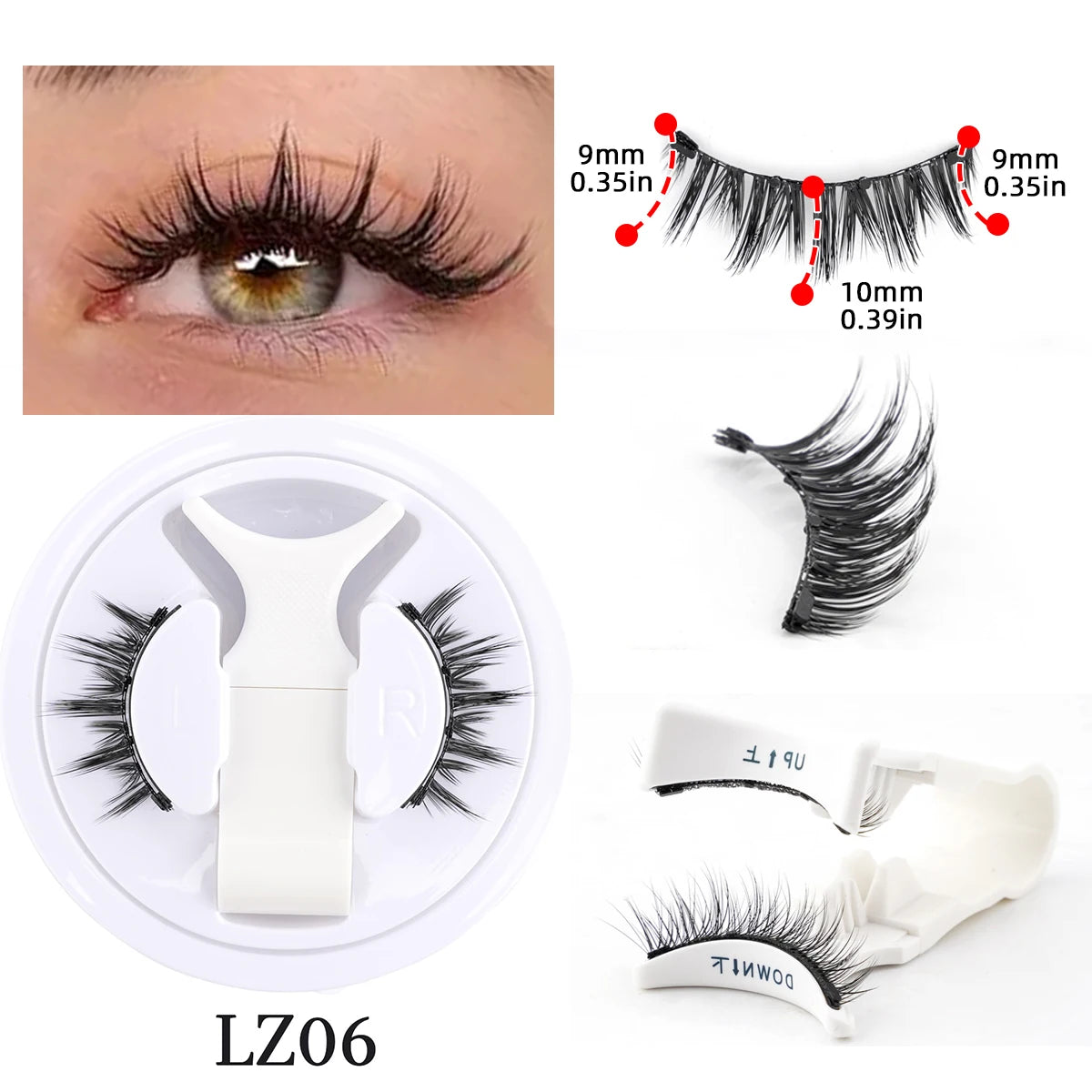 New Reusable Magnetic Eyelashes Handmade Natural False Eyelashes and Magnetic Tweezers Set Fluffy Faux Mink Lashes Makeup Tool