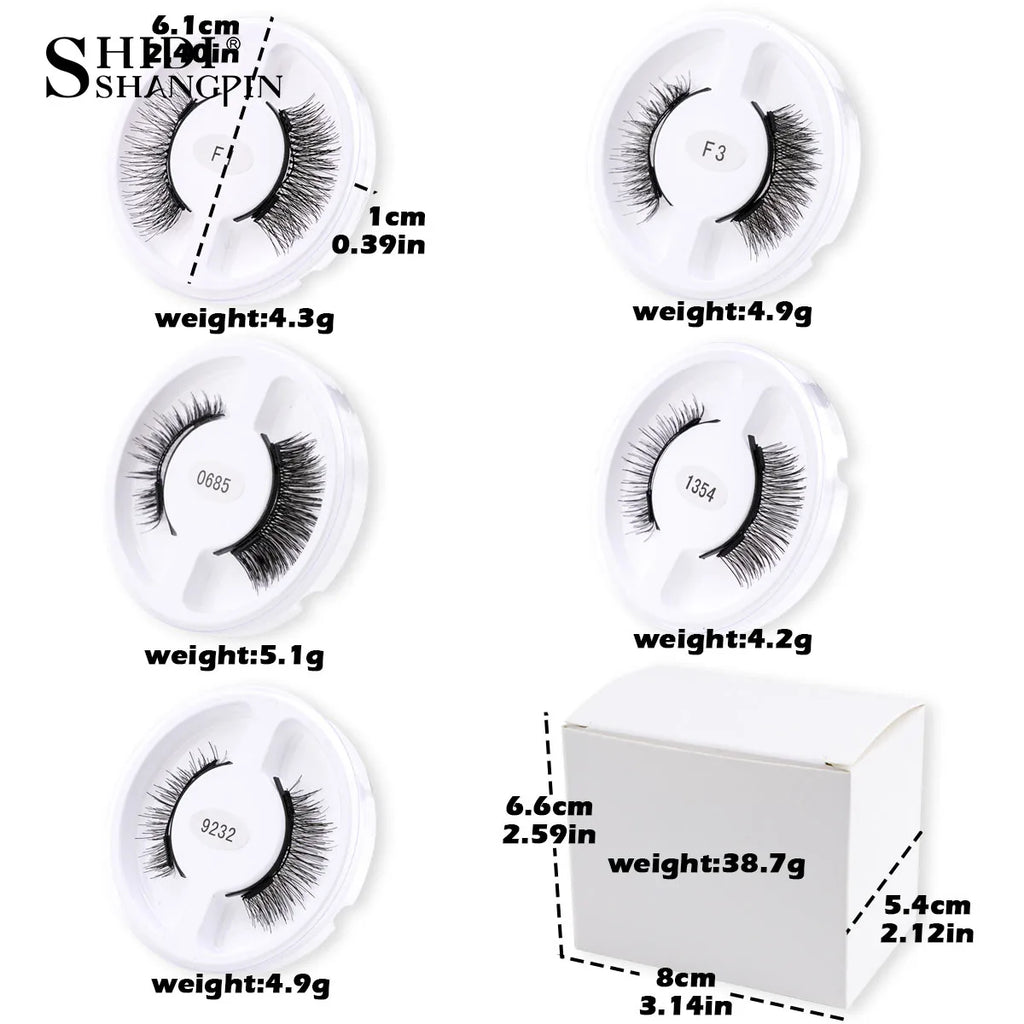 5 Styles Reusable Magnetic Eyelashes Tweezers Kit Lash Extensiones Natural Curler Sensitive Eye Friendly False Eyelashes in bulk