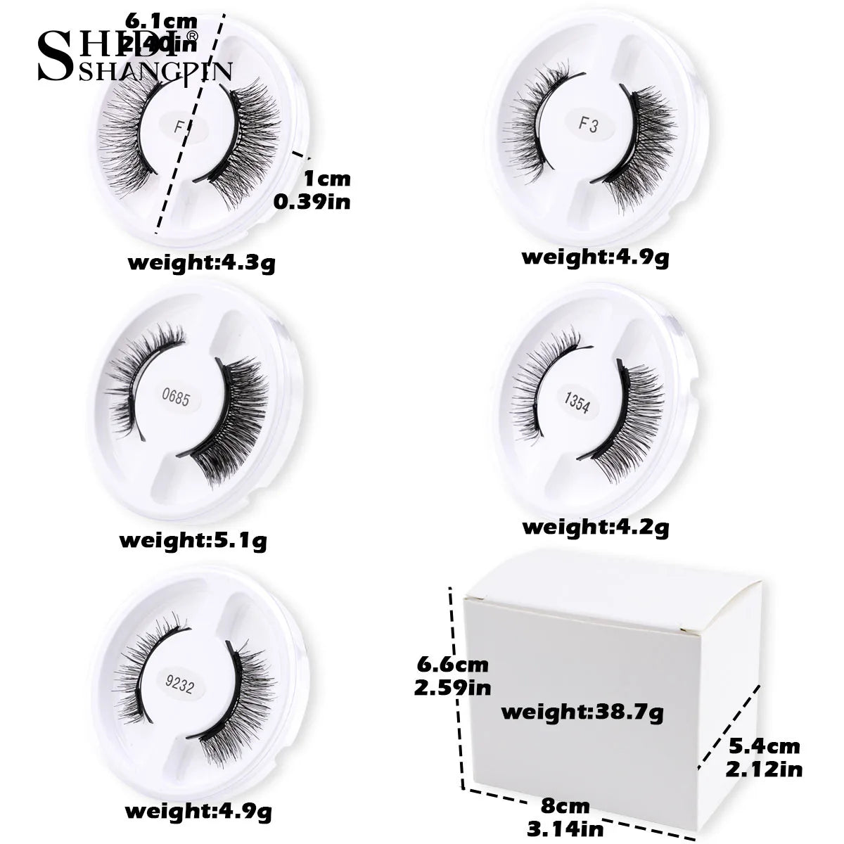 5 Styles Reusable Magnetic Eyelashes Tweezers Kit Lash Extensiones Natural Curler Sensitive Eye Friendly False Eyelashes in bulk