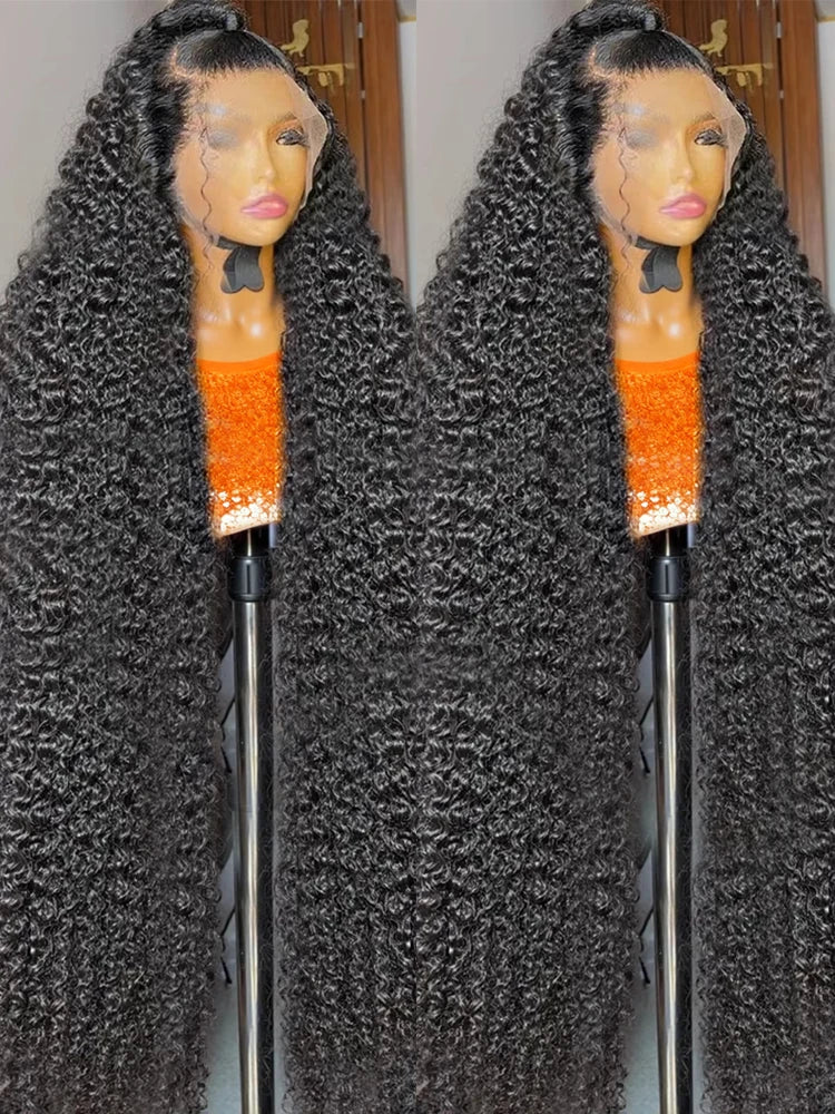 40 46Inch Water Wave Curly Lace Front Wigs 13x4 13x6 HD Deep Wave Lace Frontal Wig 360 HD Full Human Hair Wigs For Women 300%