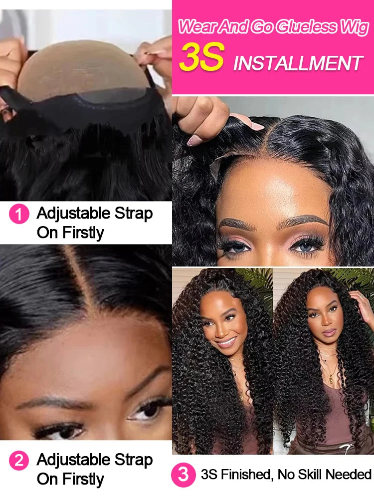 100% Human Hair Curly Wigs On Sale 13x6 360 HD Lace Frontal Wigs 40inches Loose Deep Wave Frontal Wigs Glueless Wig Wear to Go