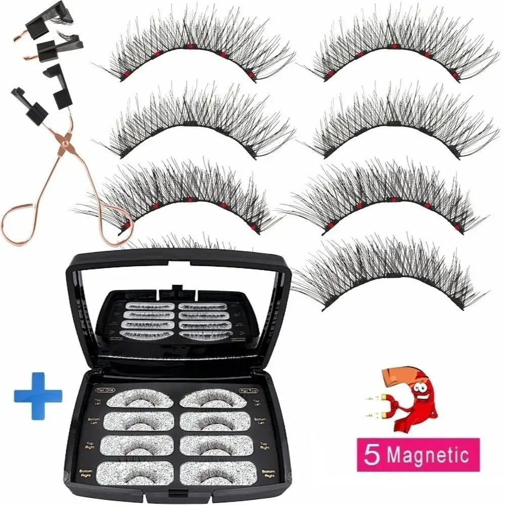 Segmented Magnetic False Eyelash Set, Eyelash Magnet, Magnetic Eyelash Clip, Little Devil, Black Stem Eyelashes, Eyelash.