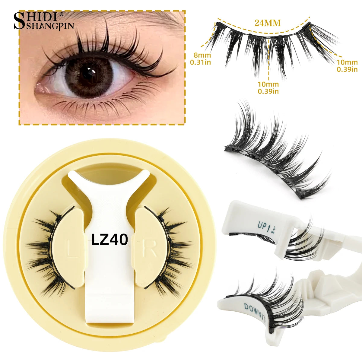 New Reusable Magnetic Eyelashes Handmade Natural False Eyelashes and Magnetic Tweezers Set Fluffy Faux Mink Lashes Makeup Tool