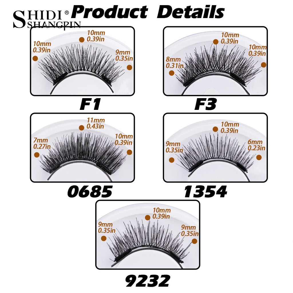 5 Styles Reusable Magnetic Eyelashes Tweezers Kit Lash Extensiones Natural Curler Sensitive Eye Friendly False Eyelashes in bulk
