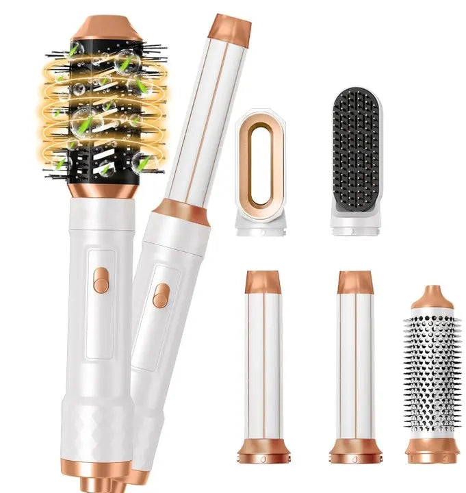 5 in 1 Blow Dryer Brush, Curling Wand Hair Air Styling Tools Set, Ionic Hair Dryer with Massage Hot Air Brush