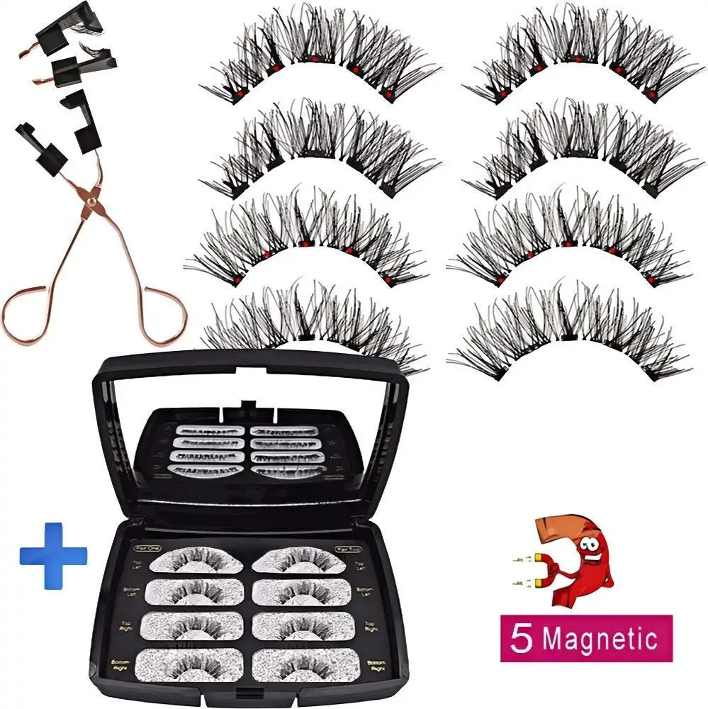 Segmented Magnetic False Eyelash Set, Eyelash Magnet, Magnetic Eyelash Clip, Little Devil, Black Stem Eyelashes, Eyelash.
