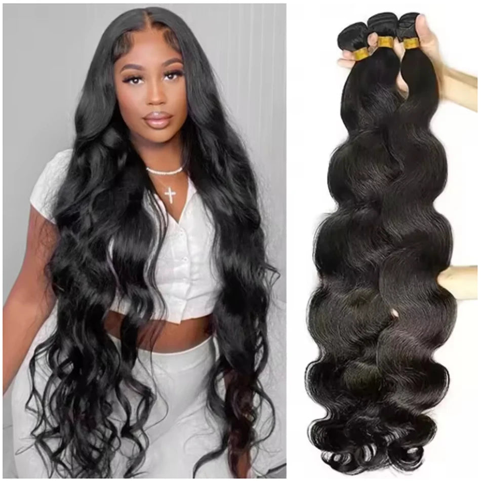 26 28 30 32Inch Body Wave Bundles 15A Brazilian Weave Raw Hair Extensions 100% HumanHair For Women Top Quality Tissage Brésilien