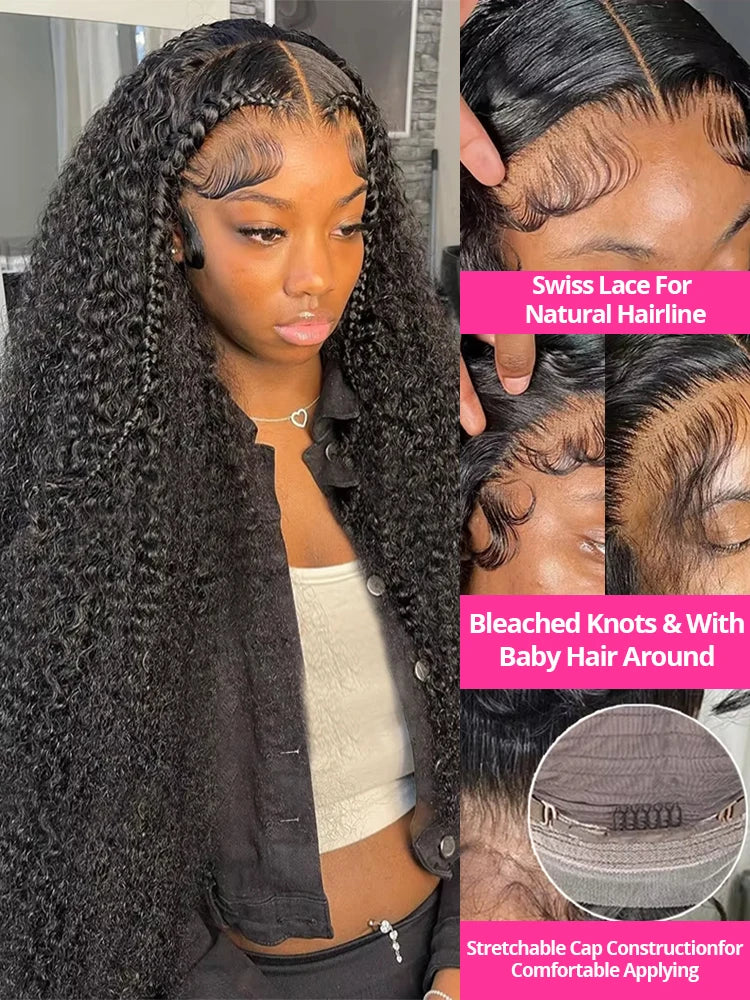 100% Human Hair Curly Wigs On Sale 13x6 360 HD Lace Frontal Wigs 40inches Loose Deep Wave Frontal Wigs Glueless Wig Wear to Go