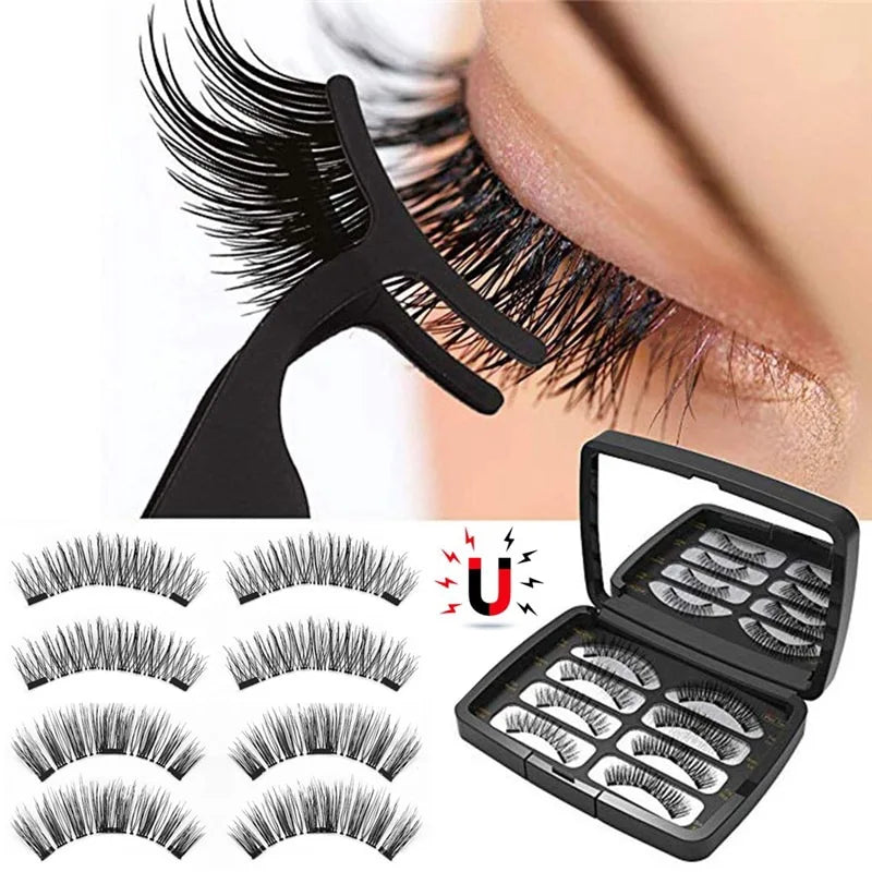 Segmented Magnetic False Eyelash Set, Eyelash Magnet, Magnetic Eyelash Clip, Little Devil, Black Stem Eyelashes, Eyelash.