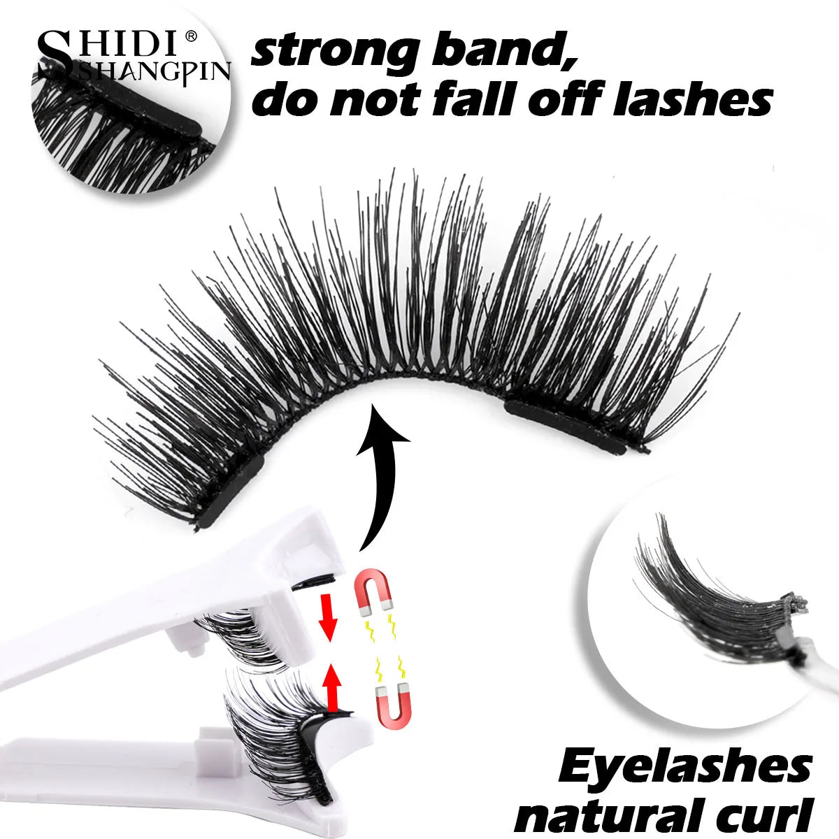 5 Styles Reusable Magnetic Eyelashes Tweezers Kit Lash Extensiones Natural Curler Sensitive Eye Friendly False Eyelashes in bulk