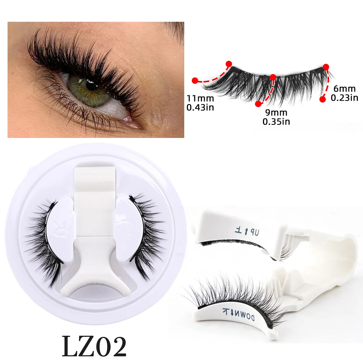 New Reusable Magnetic Eyelashes Handmade Natural False Eyelashes and Magnetic Tweezers Set Fluffy Faux Mink Lashes Makeup Tool