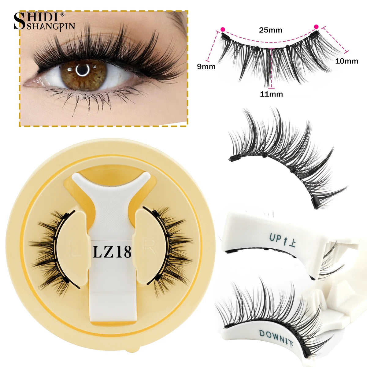 New Reusable Magnetic Eyelashes Handmade Natural False Eyelashes and Magnetic Tweezers Set Fluffy Faux Mink Lashes Makeup Tool