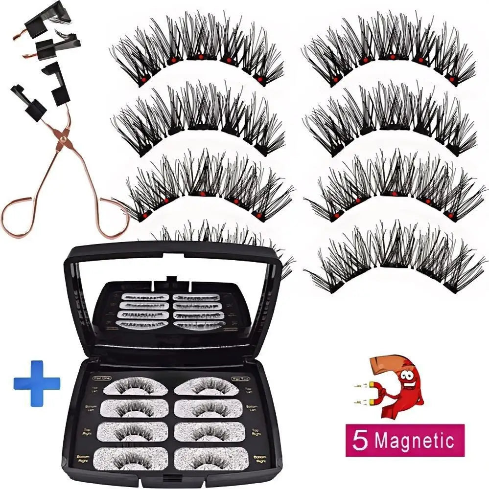 Segmented Magnetic False Eyelash Set, Eyelash Magnet, Magnetic Eyelash Clip, Little Devil, Black Stem Eyelashes, Eyelash.