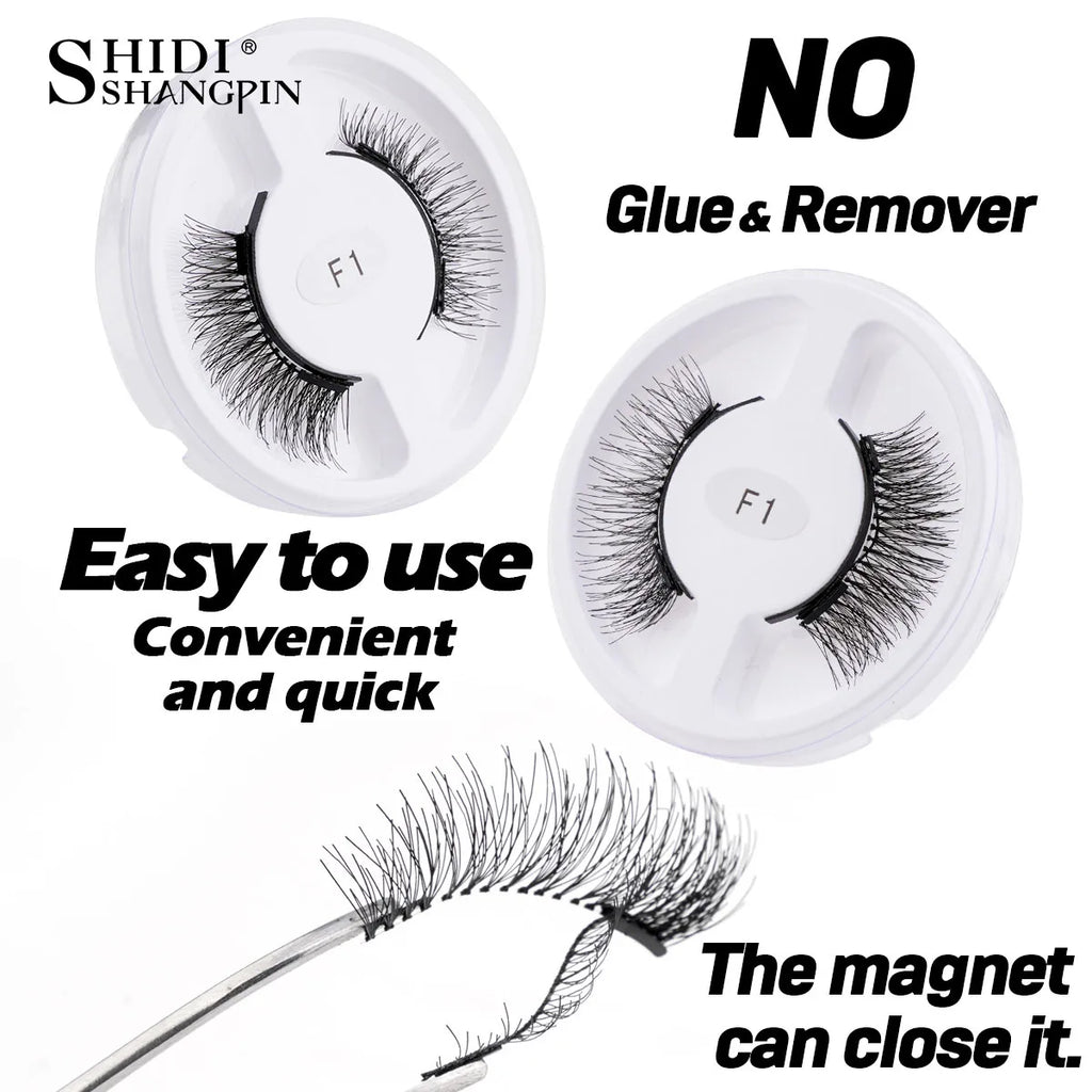 5 Styles Reusable Magnetic Eyelashes Tweezers Kit Lash Extensiones Natural Curler Sensitive Eye Friendly False Eyelashes in bulk