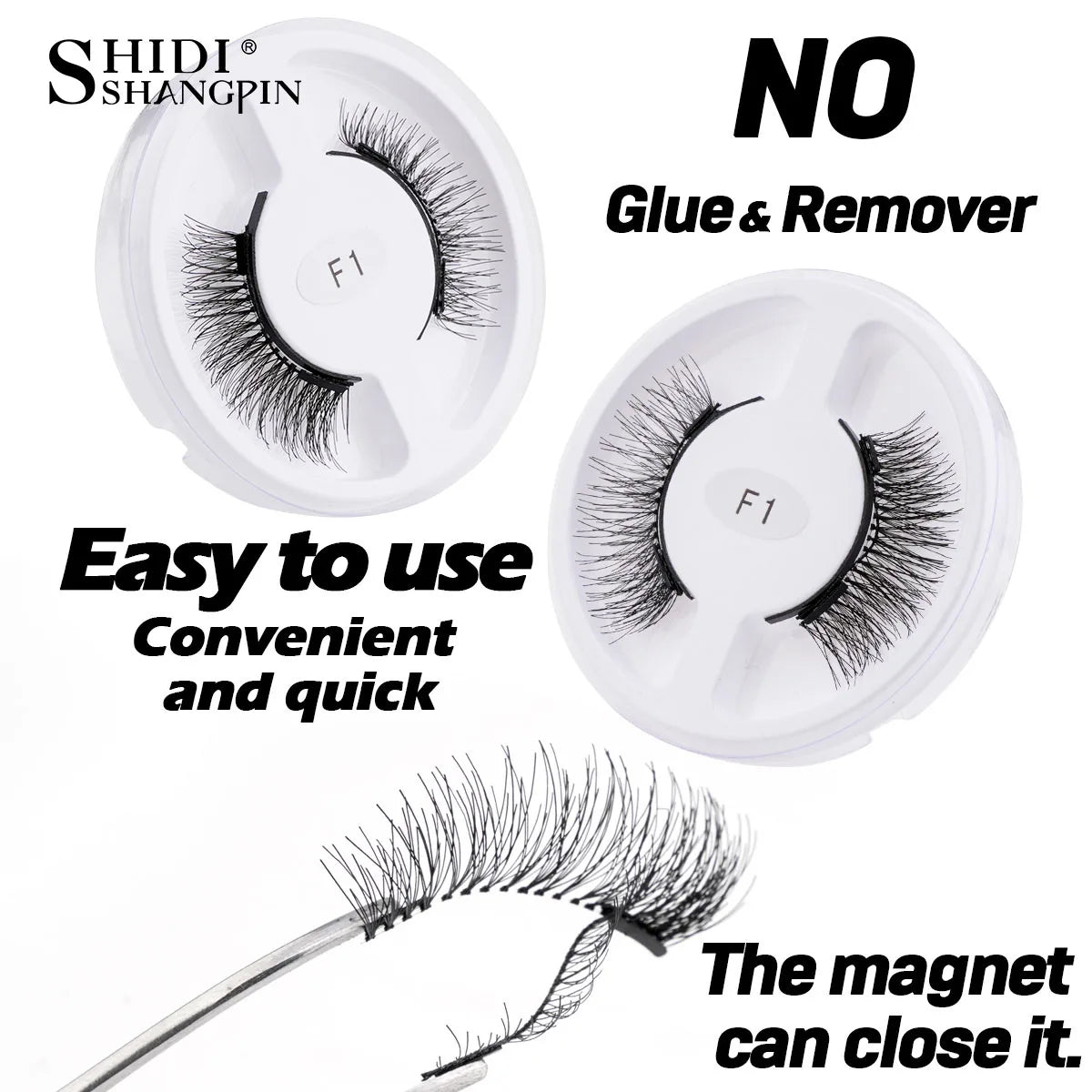 5 Styles Reusable Magnetic Eyelashes Tweezers Kit Lash Extensiones Natural Curler Sensitive Eye Friendly False Eyelashes in bulk