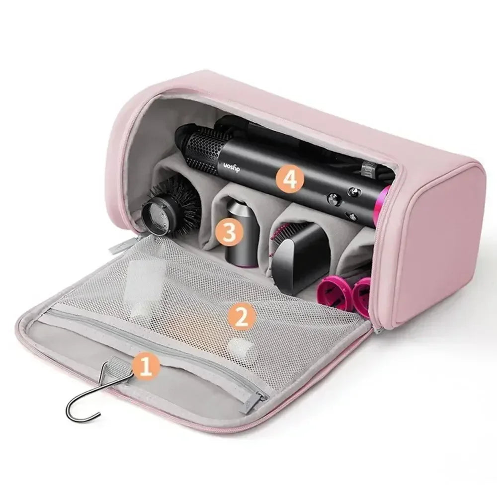 Professional Hair Dryer Storage Bag, Large Capacity Waterproof Travel Organizer Pouch for Blower Straightener Curling Iron Tools
