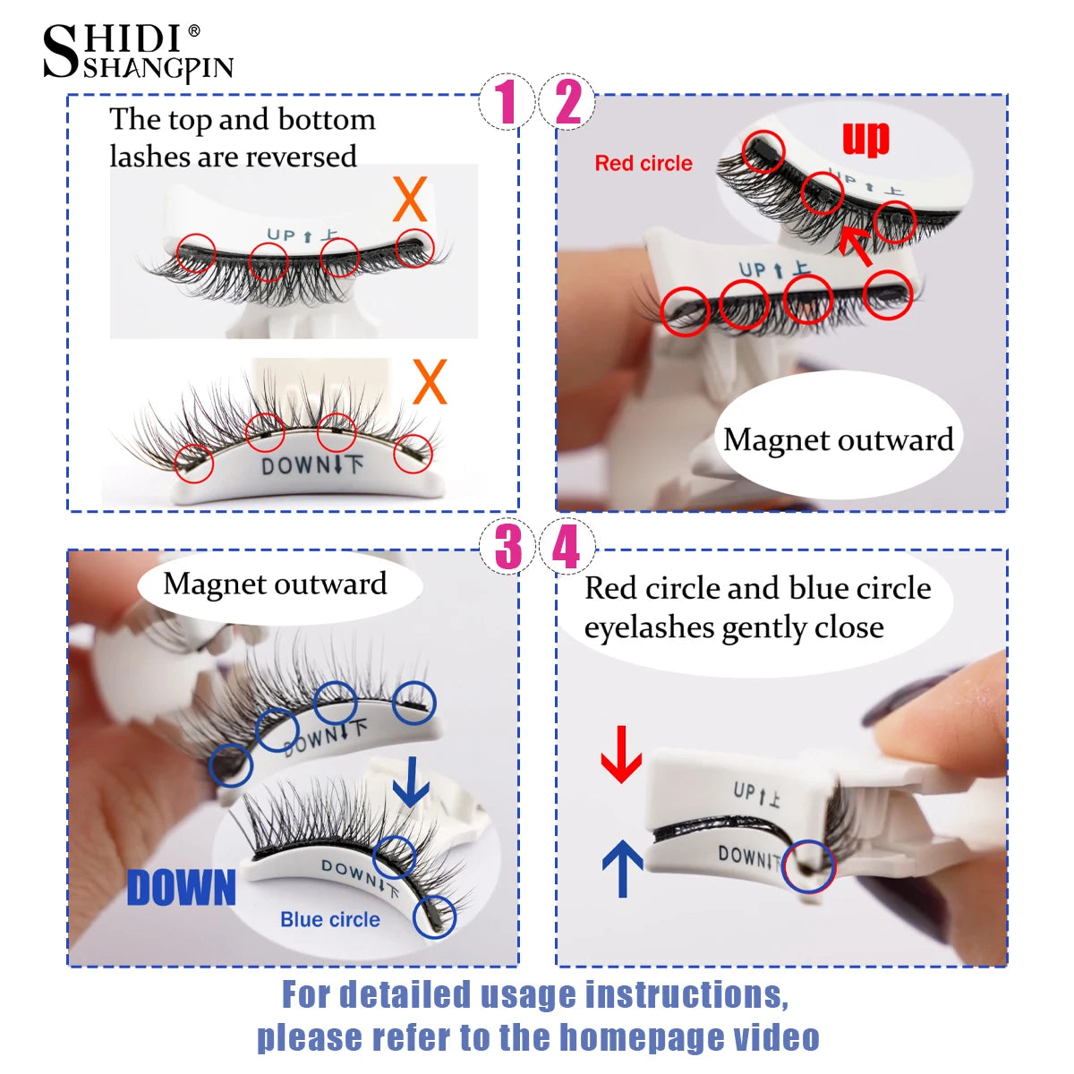 New Reusable Magnetic Eyelashes Handmade Natural False Eyelashes and Magnetic Tweezers Set Fluffy Faux Mink Lashes Makeup Tool