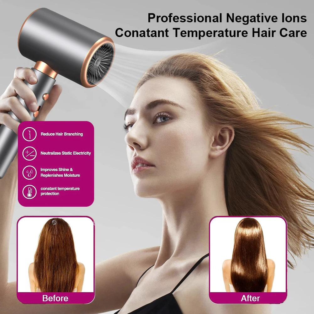 3th Gear Professional Hair Dryer Negative Lonic Blow Dryer Hot Cold Wind Air Brush Hairdryer Strong Power Dryer Salon Tool 2400W