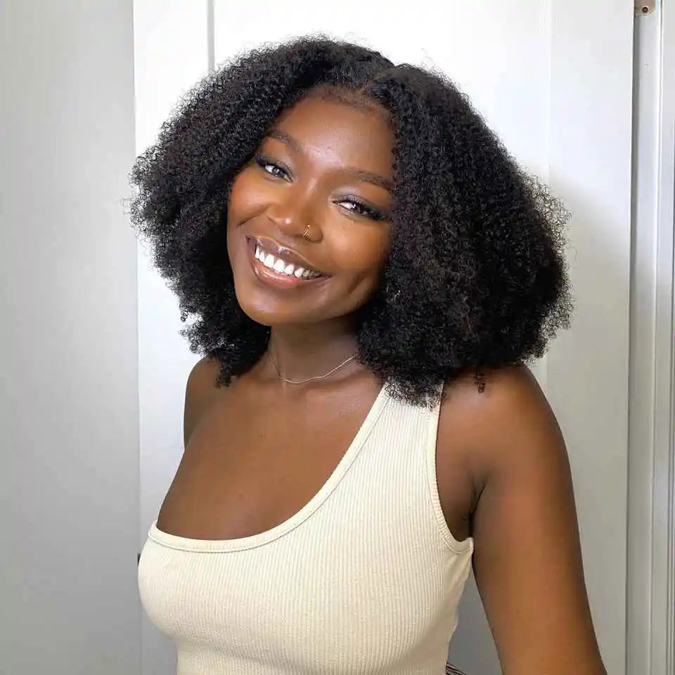 Invisible Melt Skins 7X7 HD Lace Closure Wigs 4B 4C Afro Kinky Curly Wig 13x6 HD Lace Frontal Wigs Human Hair Brazilian Remy