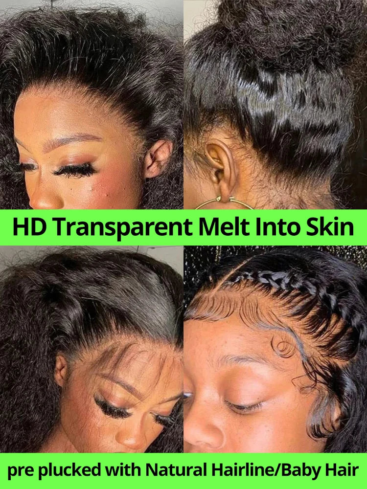 250% Curly WIgs 13x6 360 HD Full Lace Wigs Deep Water Wave Frontal Wigs 100% Raw Human Hair Wear and Go Glueless Wig on Sale