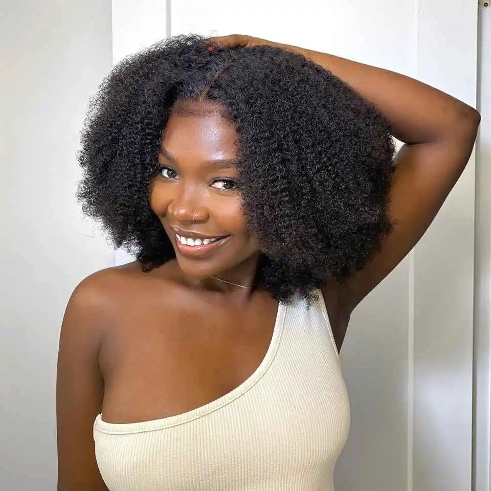 Invisible Melt Skins 7X7 HD Lace Closure Wigs 4B 4C Afro Kinky Curly Wig 13x6 HD Lace Frontal Wigs Human Hair Brazilian Remy