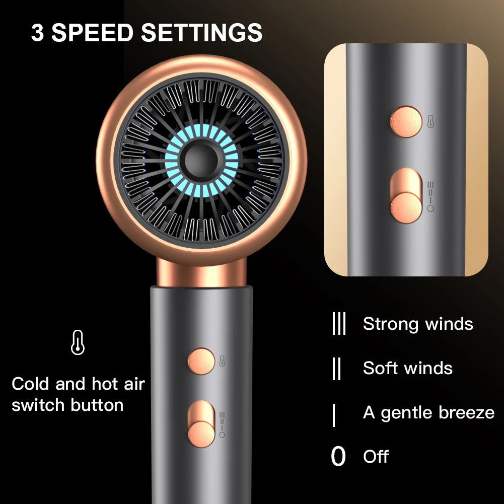 3th Gear Professional Hair Dryer Negative Lonic Blow Dryer Hot Cold Wind Air Brush Hairdryer Strong Power Dryer Salon Tool 2400W