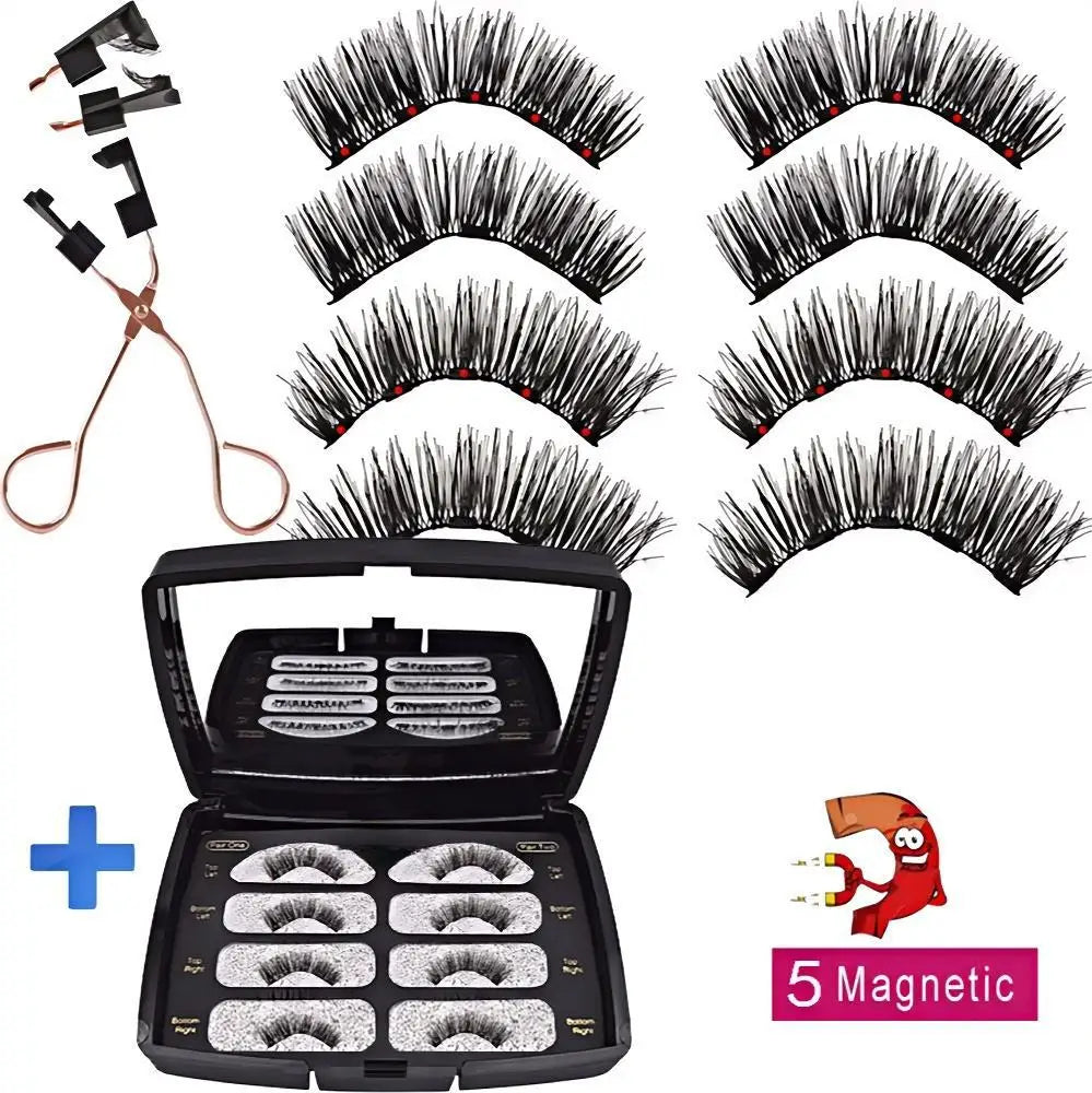 Segmented Magnetic False Eyelash Set, Eyelash Magnet, Magnetic Eyelash Clip, Little Devil, Black Stem Eyelashes, Eyelash.