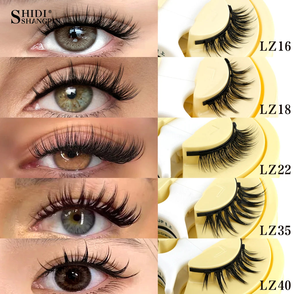 New Reusable Magnetic Eyelashes Handmade Natural False Eyelashes and Magnetic Tweezers Set Fluffy Faux Mink Lashes Makeup Tool