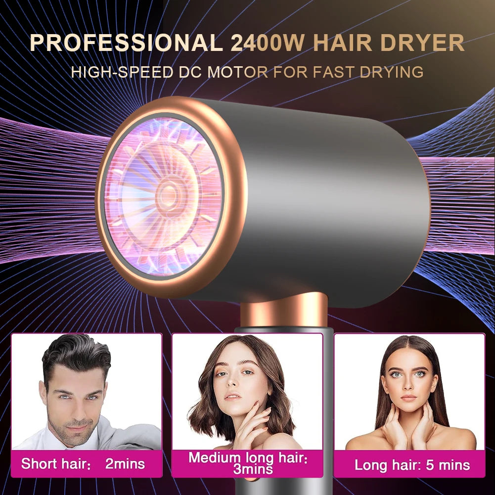 3th Gear Professional Hair Dryer Negative Lonic Blow Dryer Hot Cold Wind Air Brush Hairdryer Strong Power Dryer Salon Tool 2400W